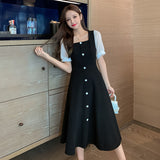 Zjkrl - Black Aesthetic Party Summer Light Dress Casual Bag Hip Wrap Vintage Fashion Elegant Women&#39;s Dresses Loose Midi Korean Tunics