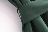 New Women Army Green With Belt Shirt Dress Long Sleeve Lapel Collar Female Autumn Dress Short Vestido