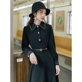 Summer Dresses Outfits For Women Casual Clothes Long Sleeve Strap Midi Black Vintage Dress Lolita Harajuku Cottagecore Robe