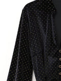 New Fashion Women Black Velvet Shirt Dress With Belt Long Sleeve Female Autumn Winter Mini Dress