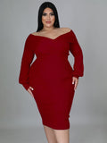 Zjkrl - Elegante Sexy Backless Long Sleeve Plus Size Dress Chic Off Shoulder Party Evening Dress Vestidos De Mujer Elegantes Para Fiesta