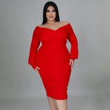 Zjkrl - Elegante Sexy Backless Long Sleeve Plus Size Dress Chic Off Shoulder Party Evening Dress Vestidos De Mujer Elegantes Para Fiesta