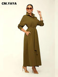Zjkrl - Fashion Long Sleeve Turn-down Neck Trench Style Maxi Long Dress for Women 2022 Autumn Winter Streetwear Dresses Vestidos