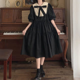 Women Lolita Dress Kawaii Elegant Vintage Dresses 2023 Summer Sweet Cute Puff Sleeve Preppy Style Sundress Fashion Robe