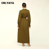 Zjkrl - Fashion Long Sleeve Turn-down Neck Trench Style Maxi Long Dress for Women 2022 Autumn Winter Streetwear Dresses Vestidos