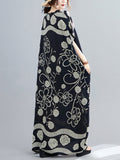 Zjkrl - Original Printed V-Neck Dress