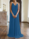 Zjkrl - Simple Sleeveless Loose Solid Color V-Neck Maxi Dresses