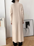 Original Loose Solid Color Split-Front Sweater Dress