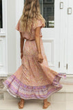 Zjkrl - Fashion Bohemian Style Single Breasted Maxi Dress