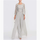 Zjkrl Elegant Mother of The Bride/Groom Pant Made In Chiffon And Lace